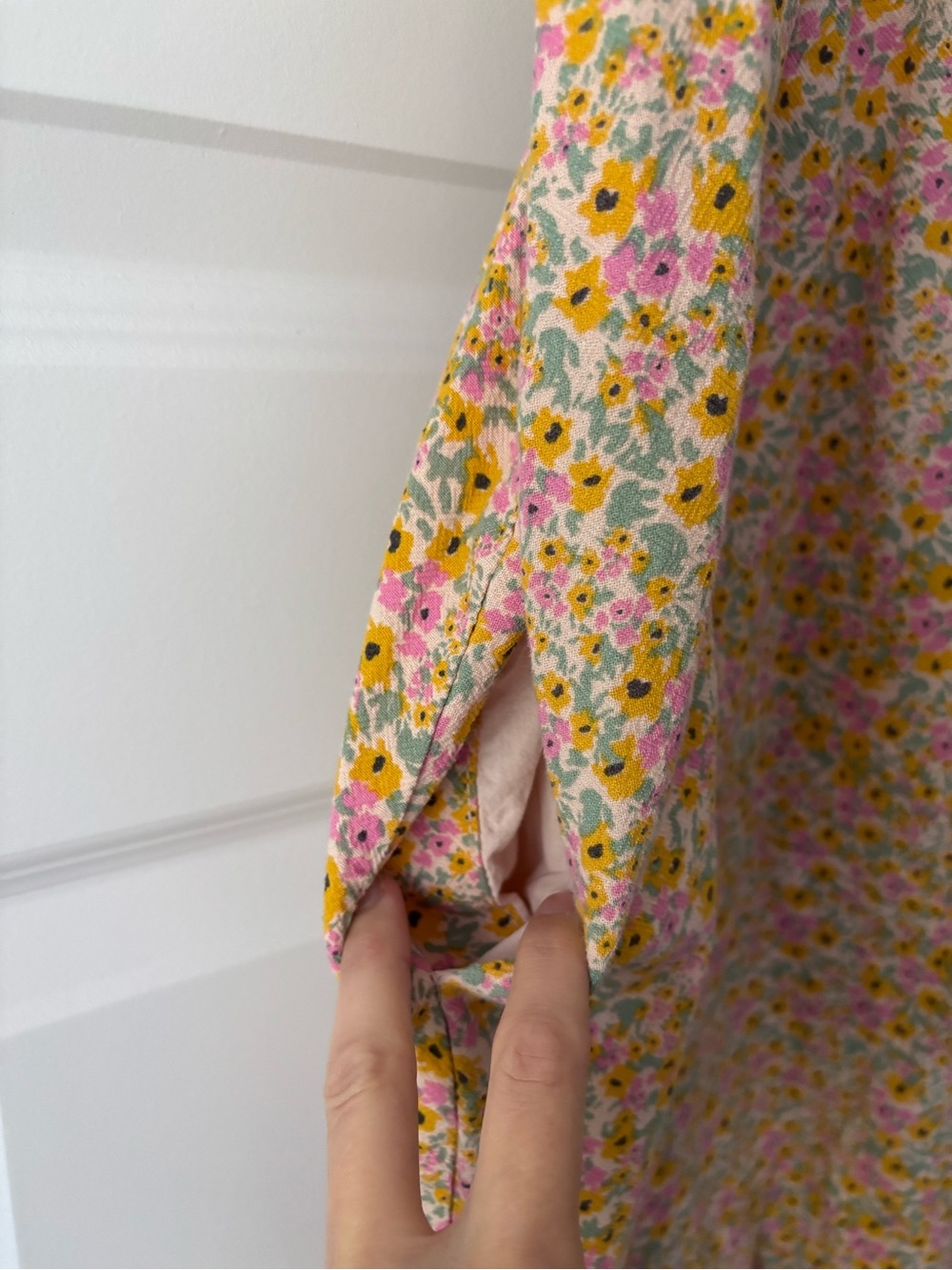 Universal Thread Yellow Floral Ruffle-Shoulder Sundress S - Picture 3 of 7